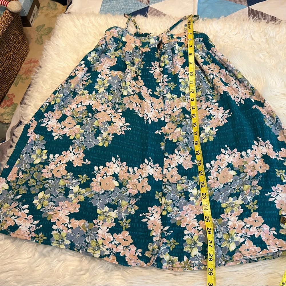 O’Neal Floral Tunic Tank Top or Mini Dress Spaghetti Straps Size Medium - Picture 8 of 10